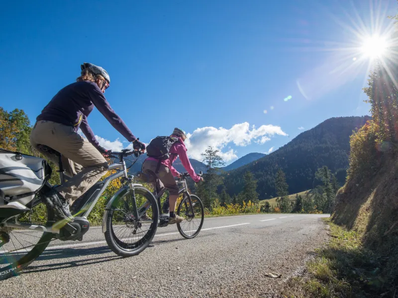 Electric bikes on the roads of Chartreuse