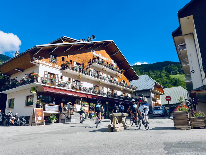 Arrival at the hotel in Valloire