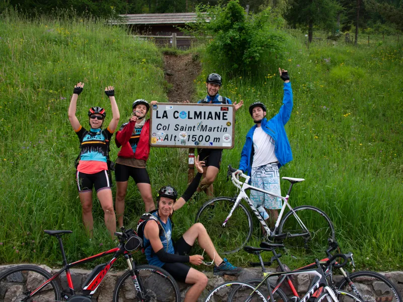 Celebration at the Col Saint-Martin pass