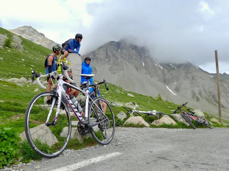 Celebrating the crossing of the Cayolle pass