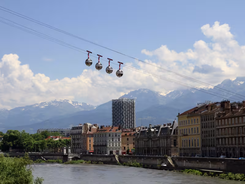Grenoble nestled in the heart of the Alps