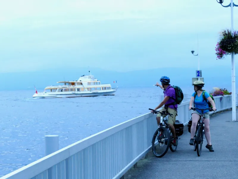 Departure from the port of Thonon-les-Bains on Lake Geneva