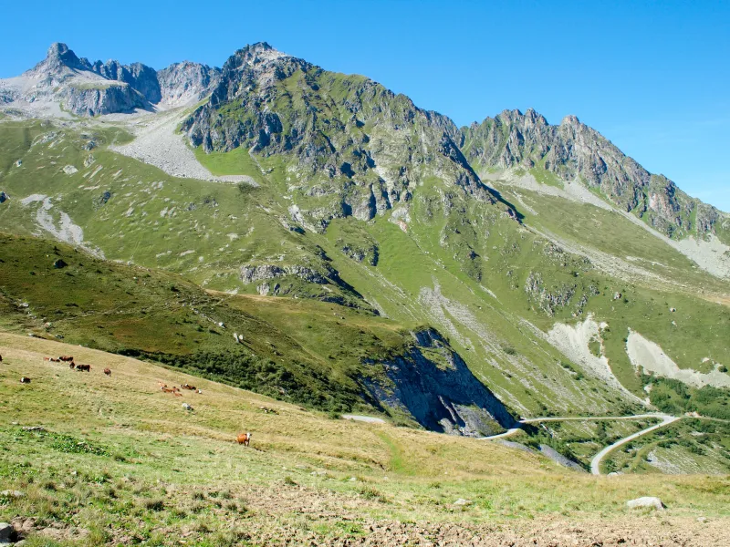 The south-western slope of the Col de la Madeleine