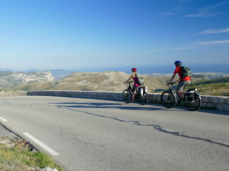 Panoramic view of the Cote d'Azur from Col de Vence