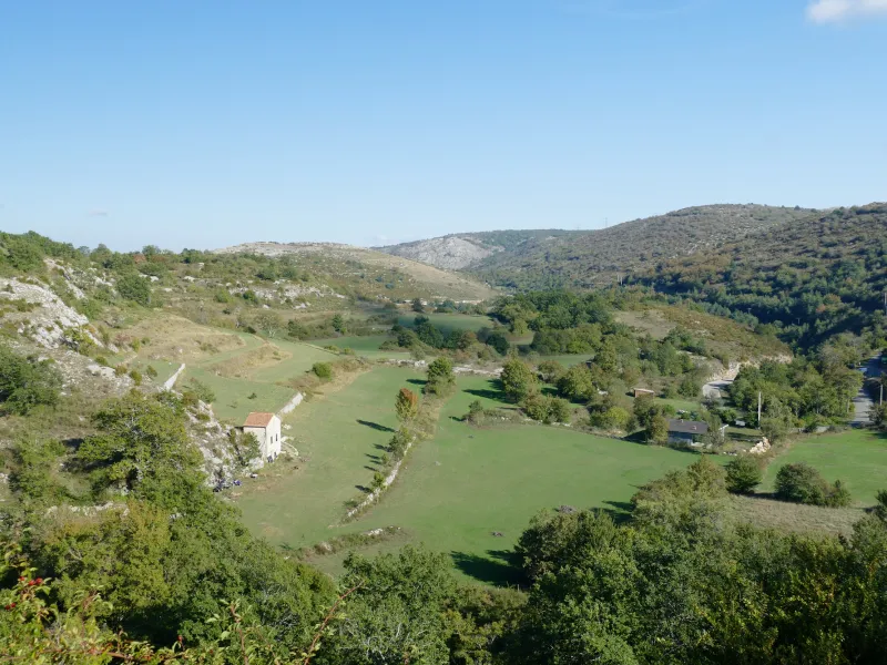 Panoramic view of the limestone plateaux of the Alpes Maritimes