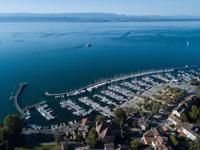 Port of Thonon-les-Bains and Lake Geneva