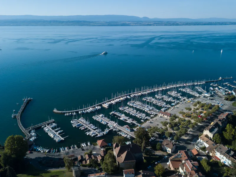 Port of Thonon-les-Bains and Lake Geneva