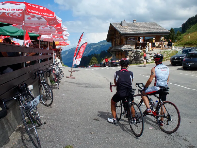 Souvenirs and stores at Col de la Colombière (1613 metres)