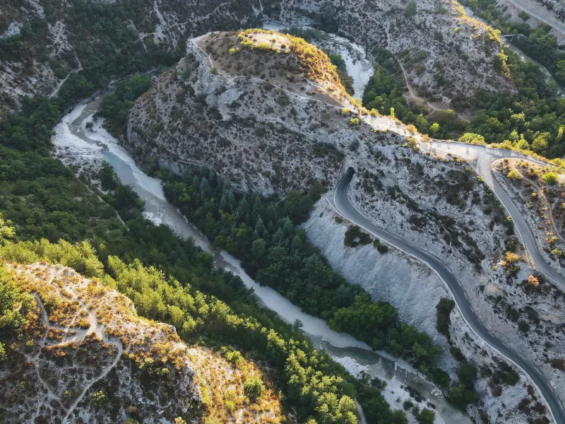 Aerial view of the Méouge meanders