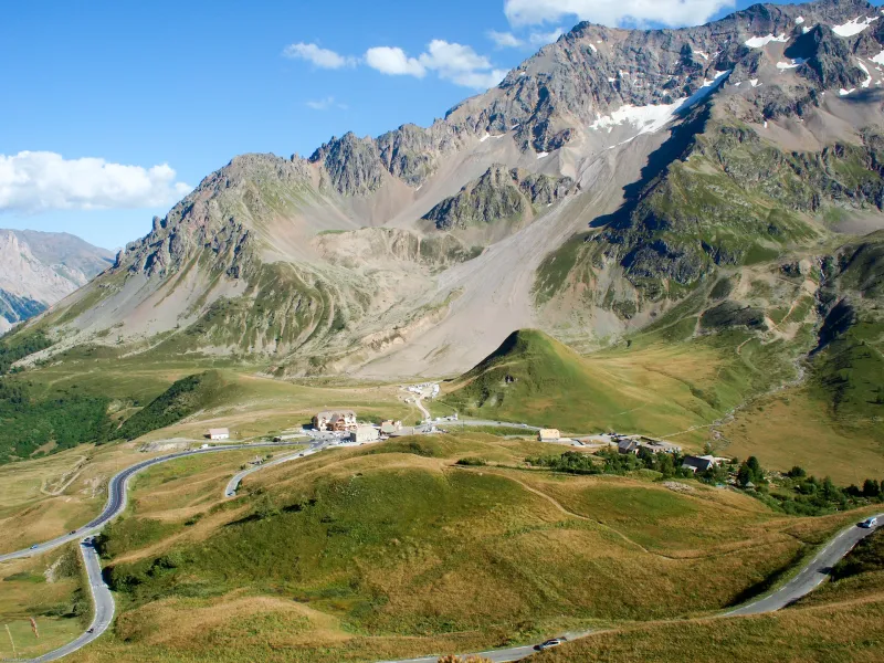 View of the Col du Lautaret from the Col du Galibier road