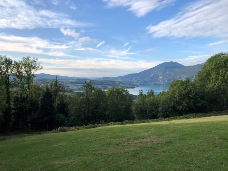 View of Lac d'Aiguebelette as you climb towards Dullin