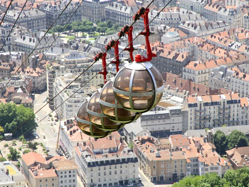 The famous Bastille cable car in Grenoble
