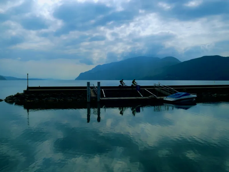 The calm waters of Lac du Bourget at Port de Chatillon