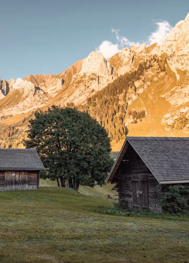 Typical chalets around La Clusaz