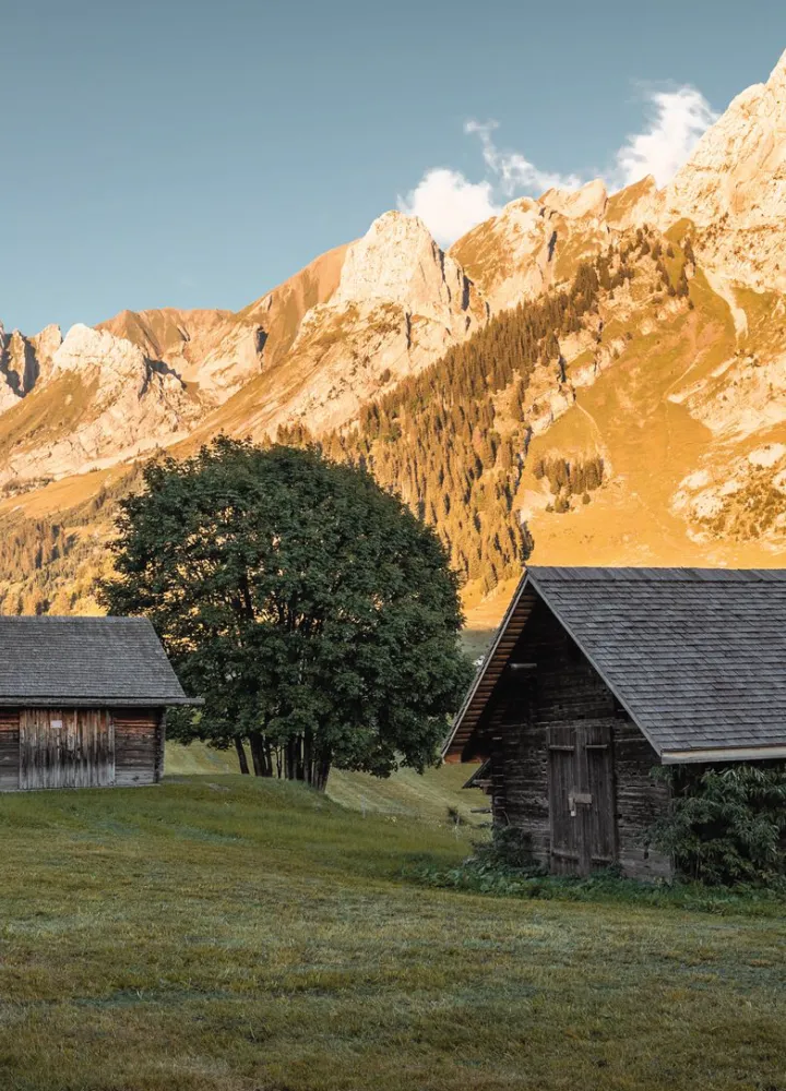 Typical chalets around La Clusaz