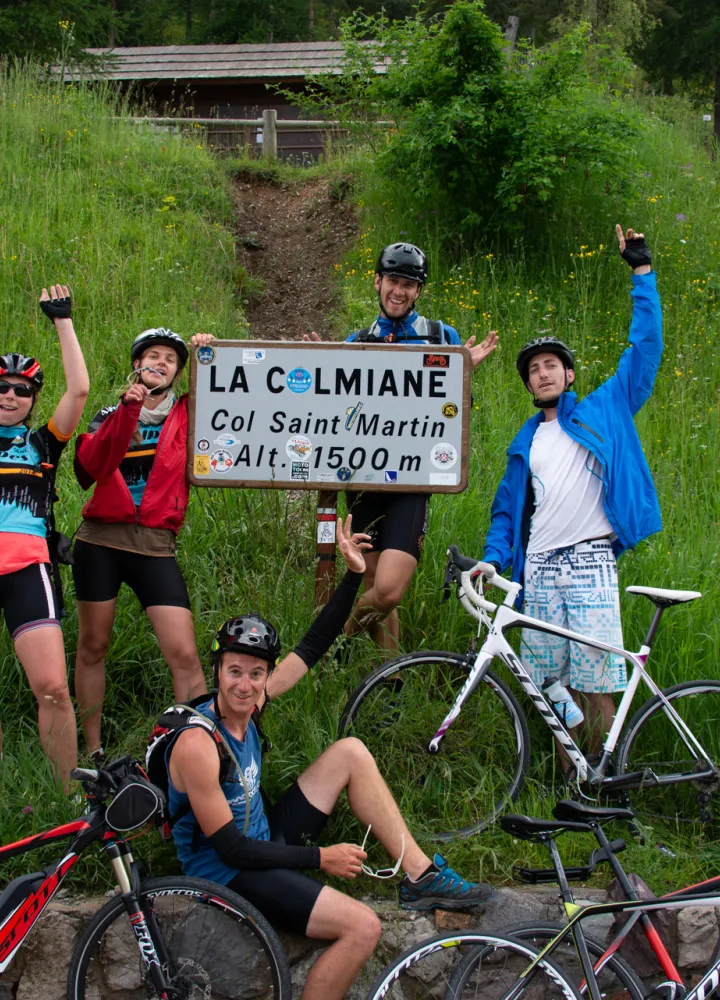 Celebration at the Col Saint-Martin pass