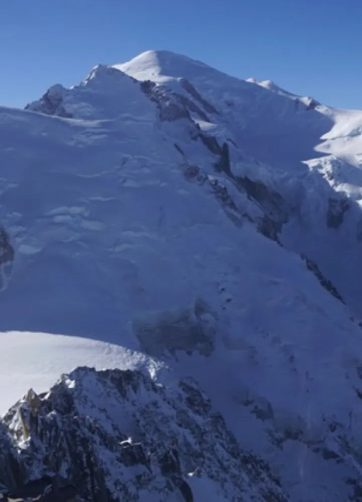 Mont Blanc and Aiguille du Midi
