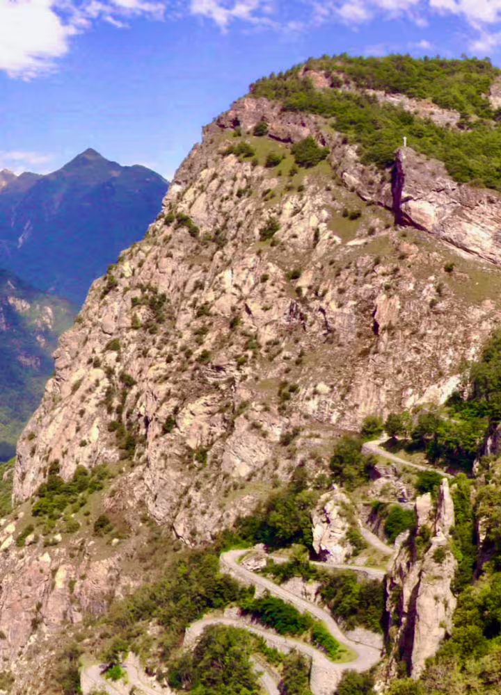 The Montvernier switchbacks on the descent from the Col de Chaussy