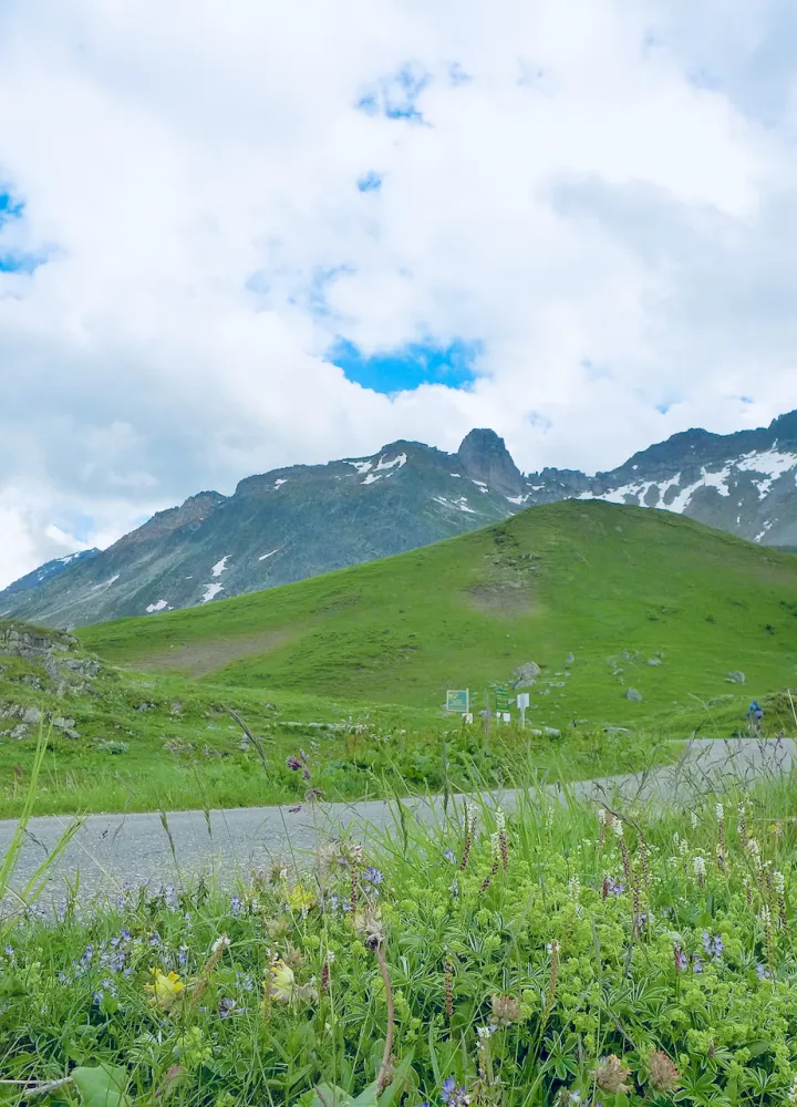 Green summit of Cormet de Roselend