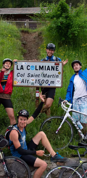 Celebration at the Col Saint-Martin pass