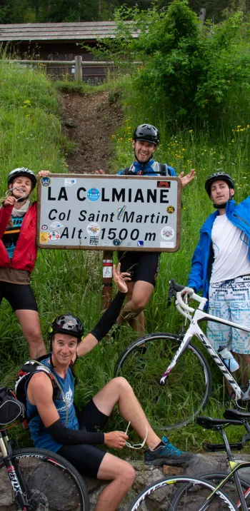 Celebration at the Col Saint-Martin pass