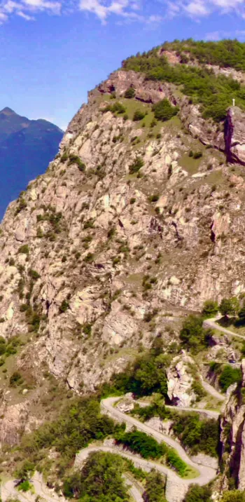 The Montvernier switchbacks on the descent from the Col de Chaussy