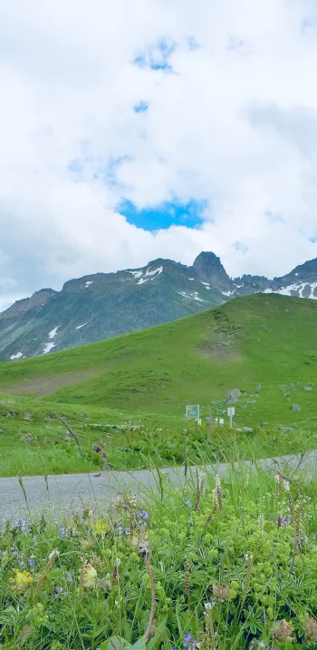 Green summit of Cormet de Roselend