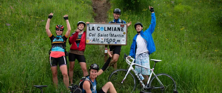 Celebration at the Col Saint-Martin pass