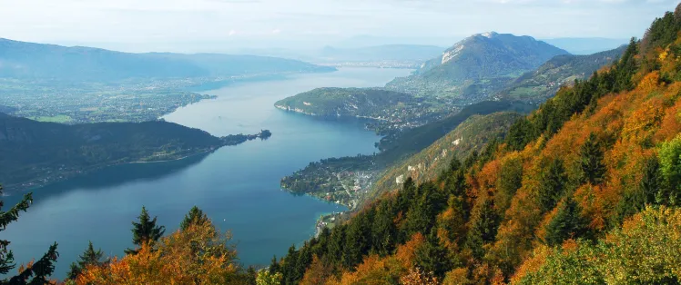 The crystal-clear waters of Lake Annecy