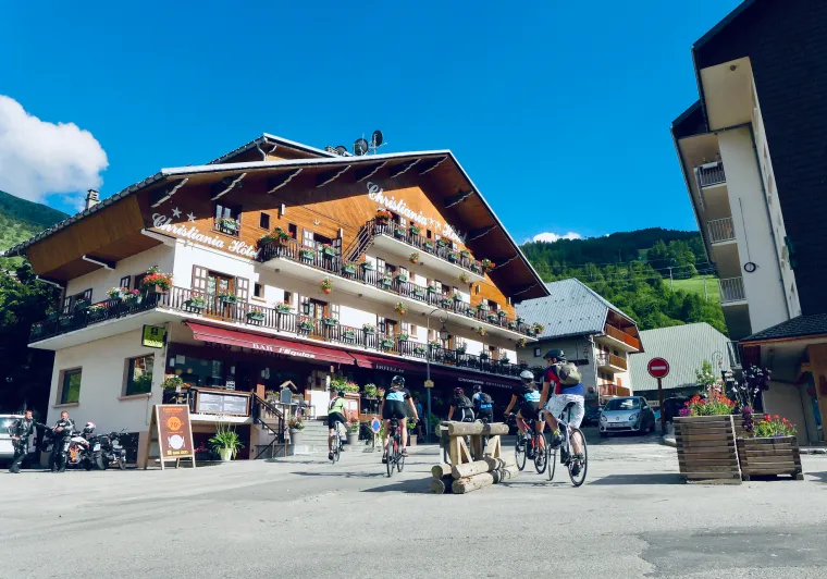 Arrival at the hotel in Valloire
