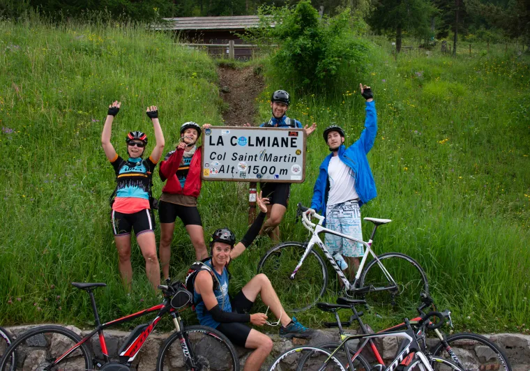 Celebration at the Col Saint-Martin pass