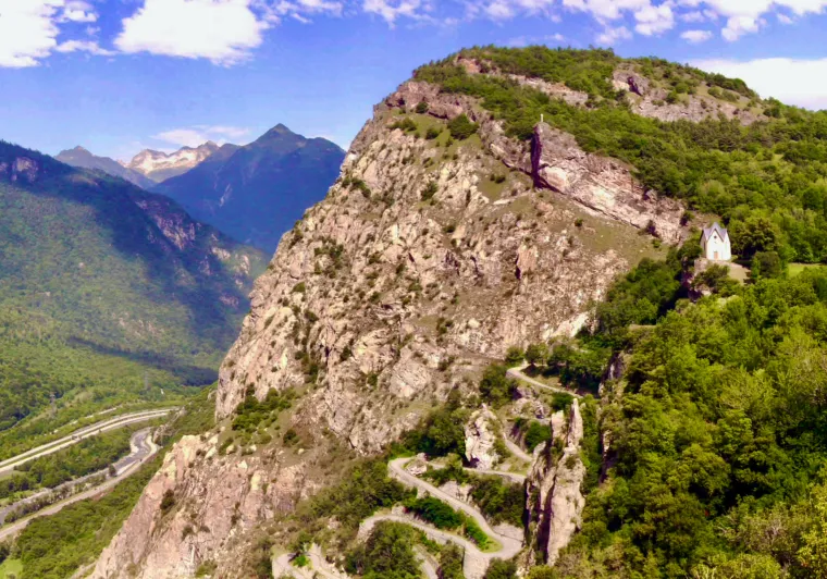 The Montvernier switchbacks on the descent from the Col de Chaussy