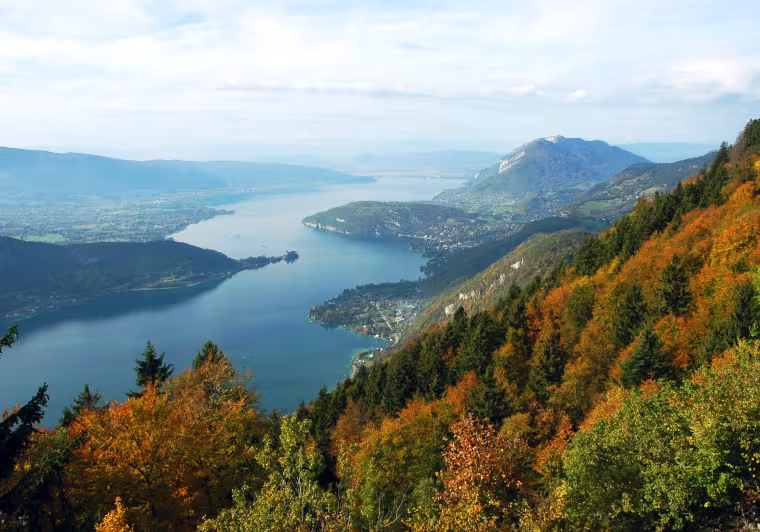 The crystal-clear waters of Lake Annecy