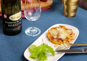 Galette of Crozets with Bauges Tomme and Savoy Vons