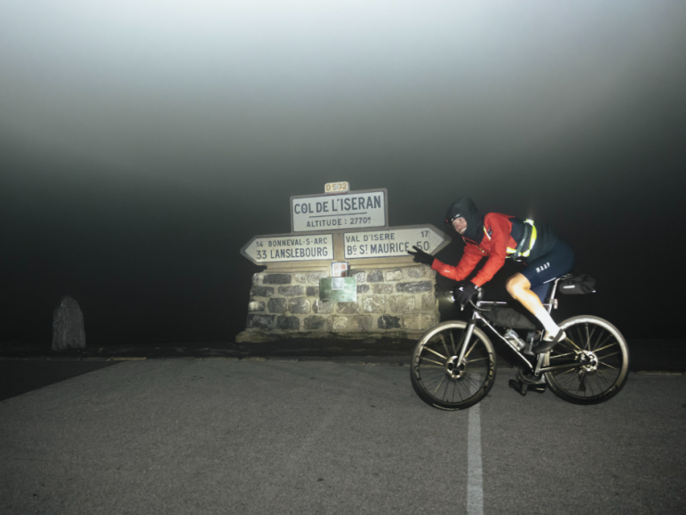 Thibaut Clément at the top of the iseran